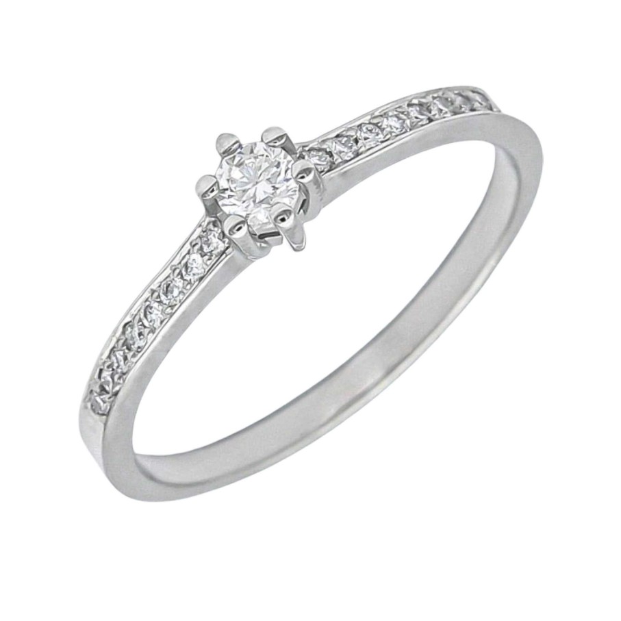 Boda Joyeria Luis Luna | Anillo Tais Diamantes 0,21Ct E-Vs1 Oro Blanco 18K