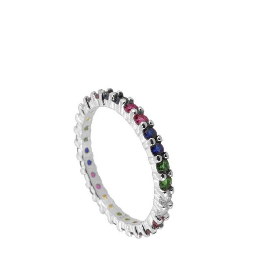 Joyas Plata Joyeria Luis Luna | Anillo Nara Multicolor Plata