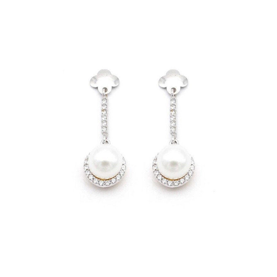 Boda Joyeria Luis Luna | Pendientes Bisel Perlas Oro 18K