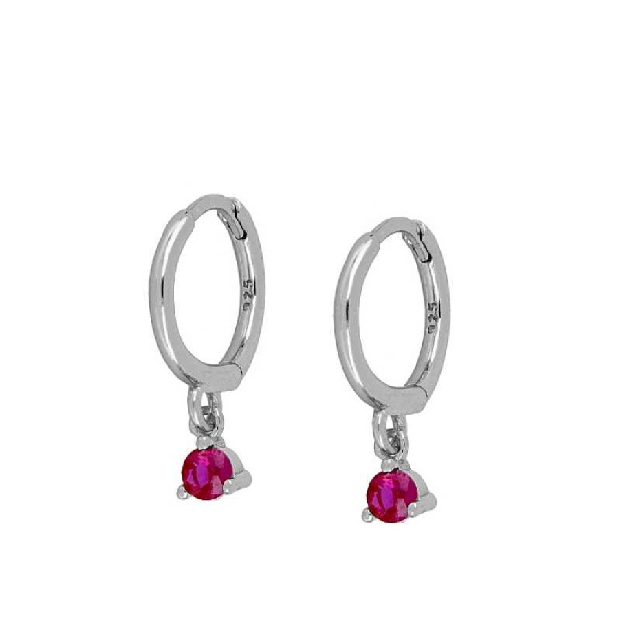 Joyas Plata Joyeria Luis Luna | Aros Dunia Fucsia Plata