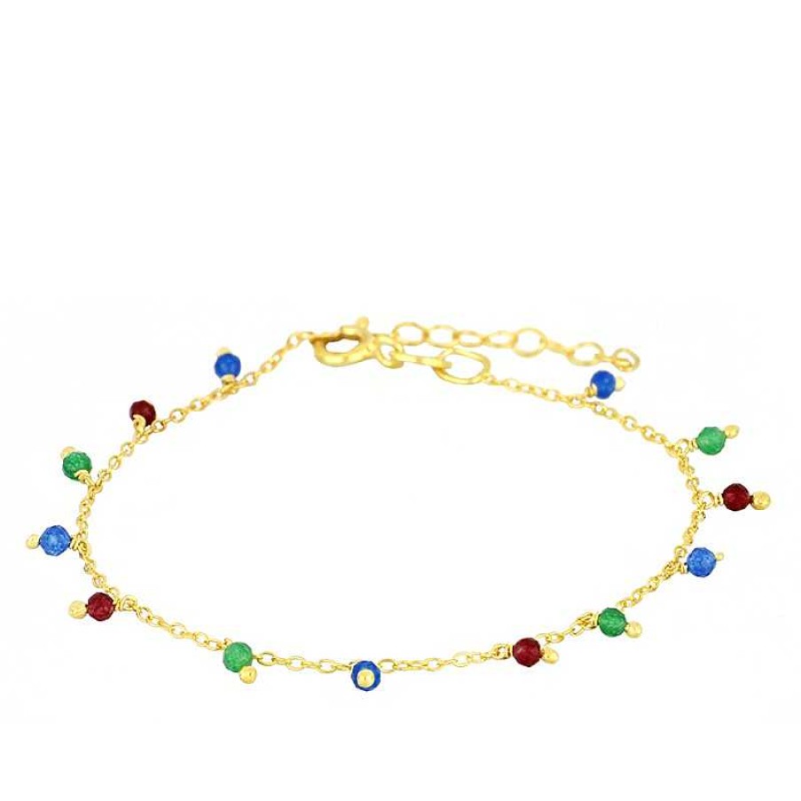 Joyas Plata Joyeria Luis Luna | Pulsera Acra Multicolor Plata Dorada