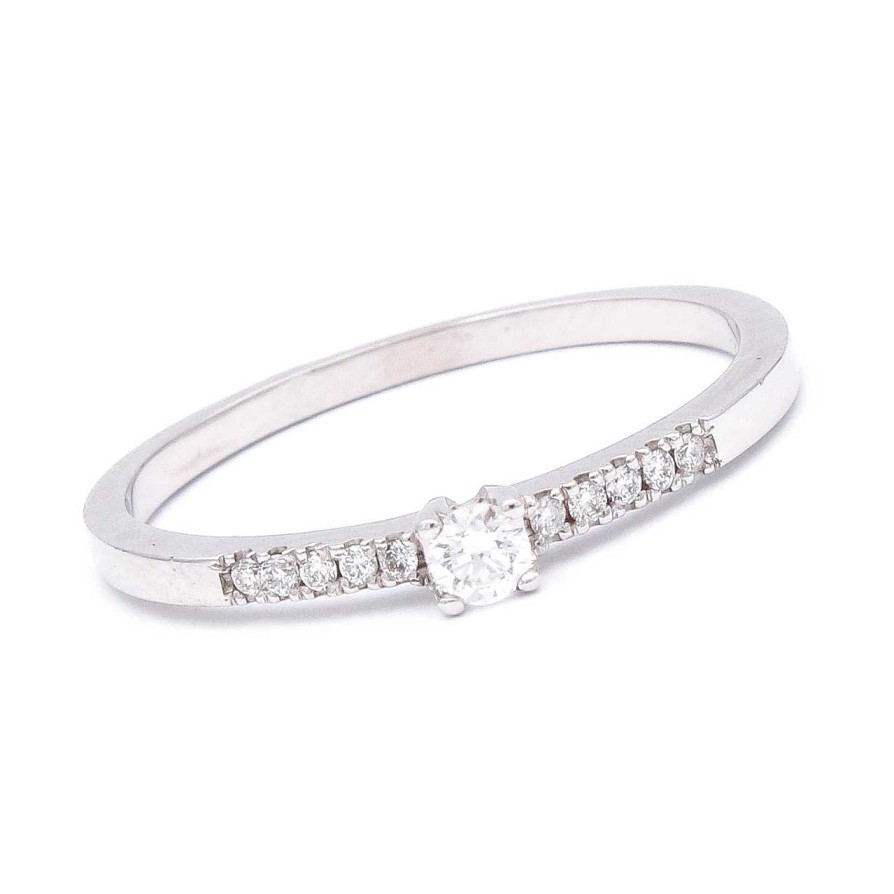 Boda Joyeria Luis Luna | Anillo Victoria Diamantes G-Vs Oro Blanco 18K