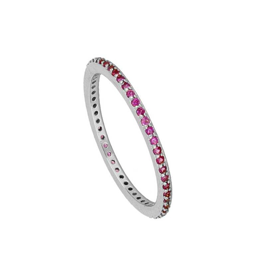 Joyas Plata Joyeria Luis Luna | Anillo Nera Fucsia Plata