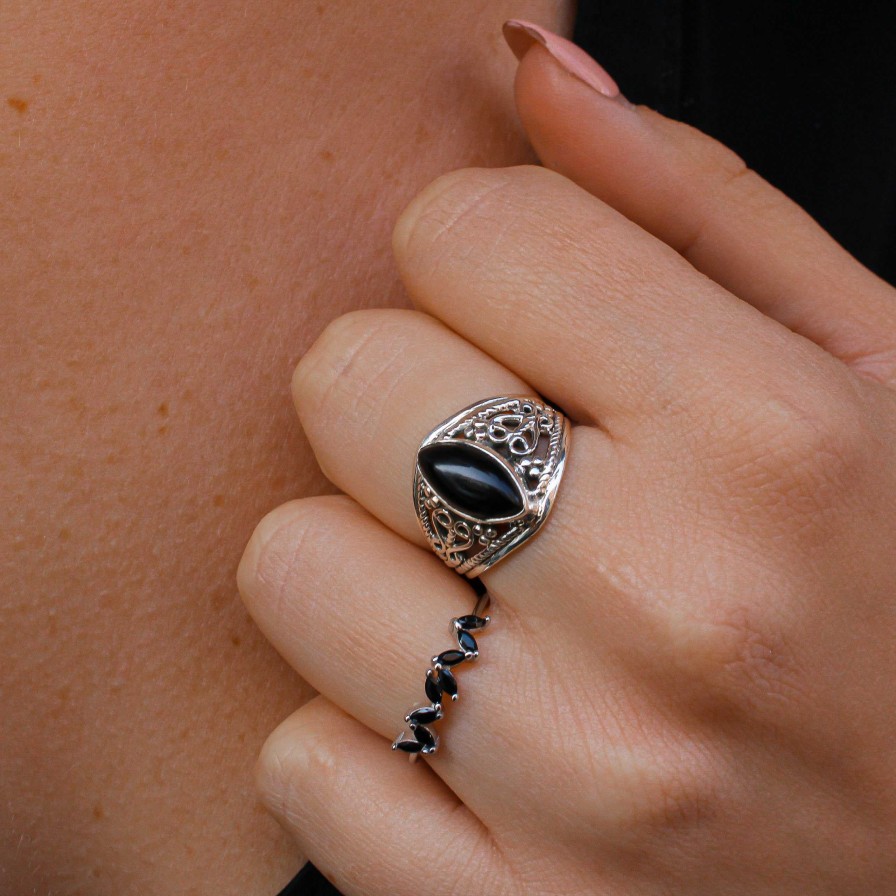 Joyas Plata Joyeria Luis Luna | Anillo Dois Black Plata