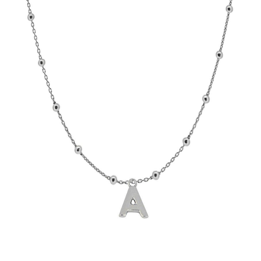 Joyas Plata Joyeria Luis Luna | Collar Shine Letter Bolas Plata