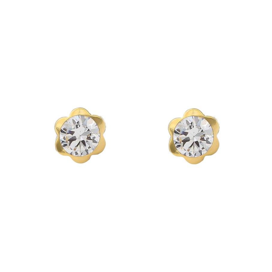 Joyas Oro 18K Joyeria Luis Luna | Pendientes Flor Oro 18K