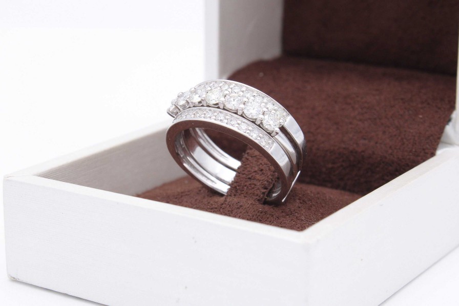 Boda Joyeria Luis Luna | Doble Media Alianza Arely Diamantes 0,45Ct Oro Blanco 18K