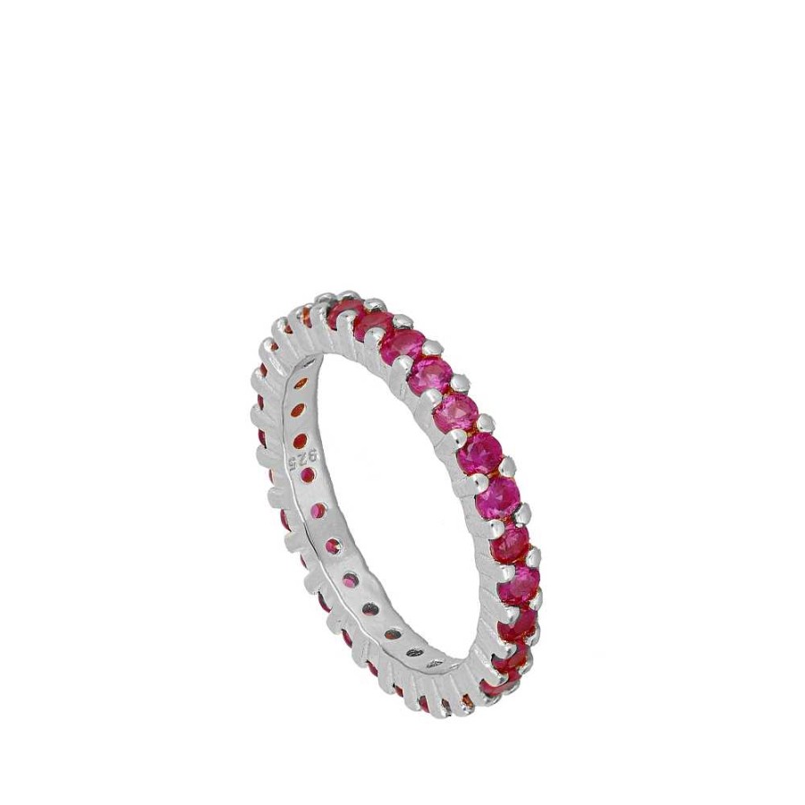 Joyas Plata Joyeria Luis Luna | Anillo Nara Fucsia Plata