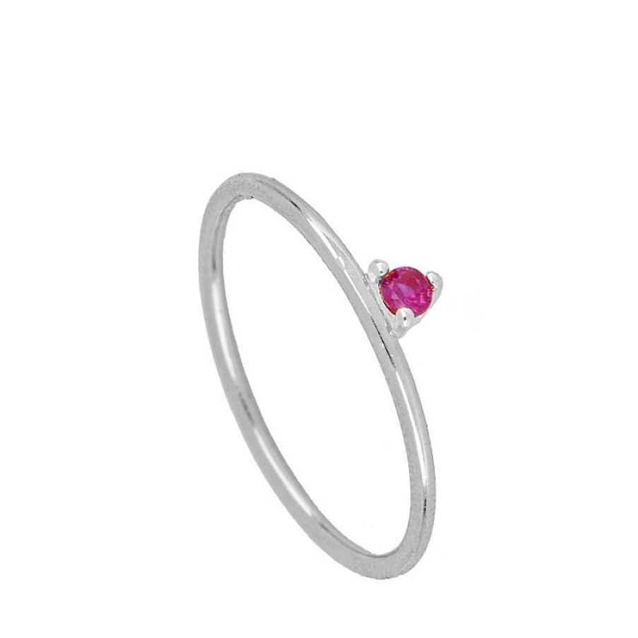 Joyas Plata Joyeria Luis Luna | Anillo Neila Fucsia Plata