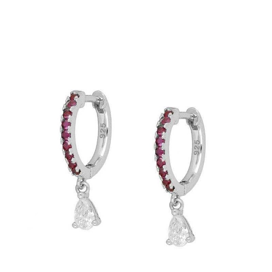 Joyas Plata Joyeria Luis Luna | Aros Berl N Fucsia Plata