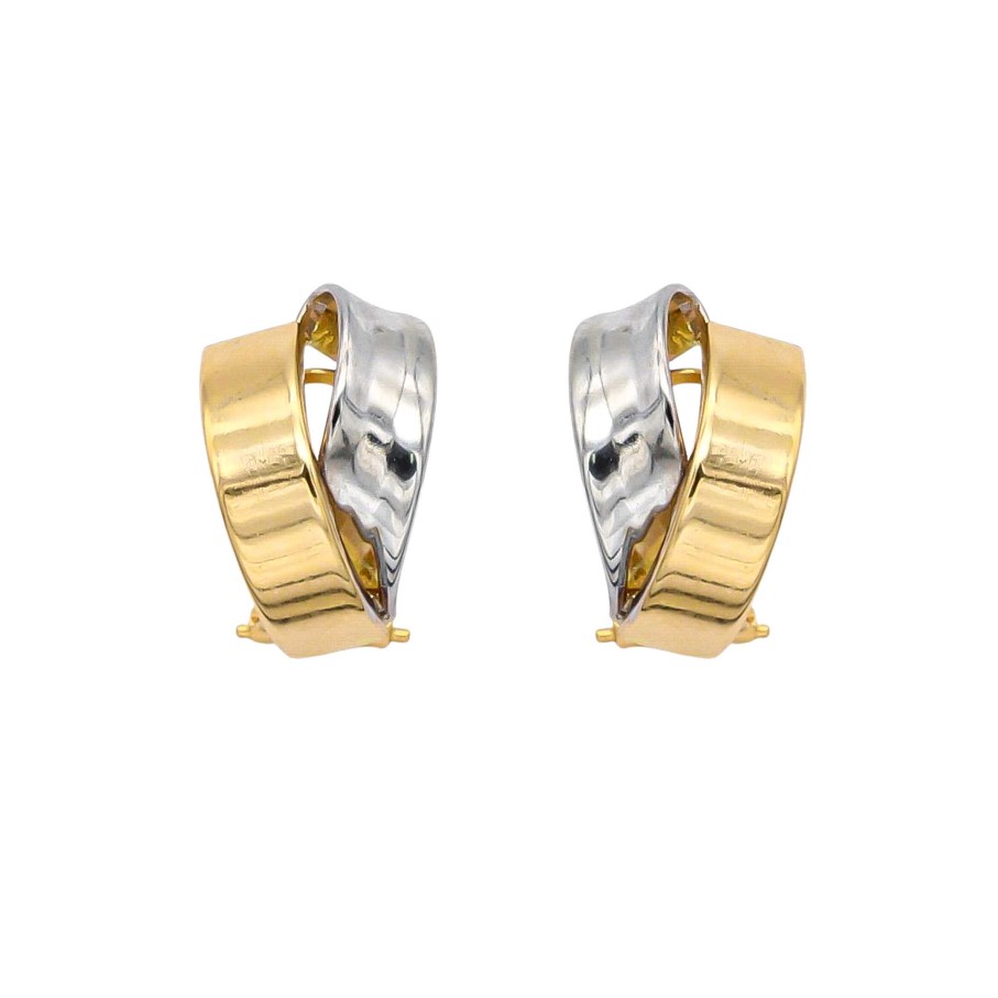 Joyas Oro 18K Joyeria Luis Luna | Pendientes Bretta Oro Bicolor 18K