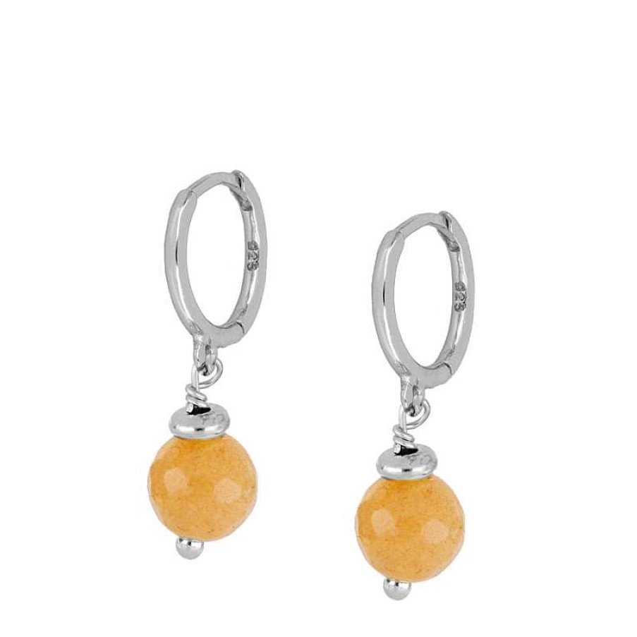 Joyas Plata Joyeria Luis Luna | Aros Jade Naranja Plata