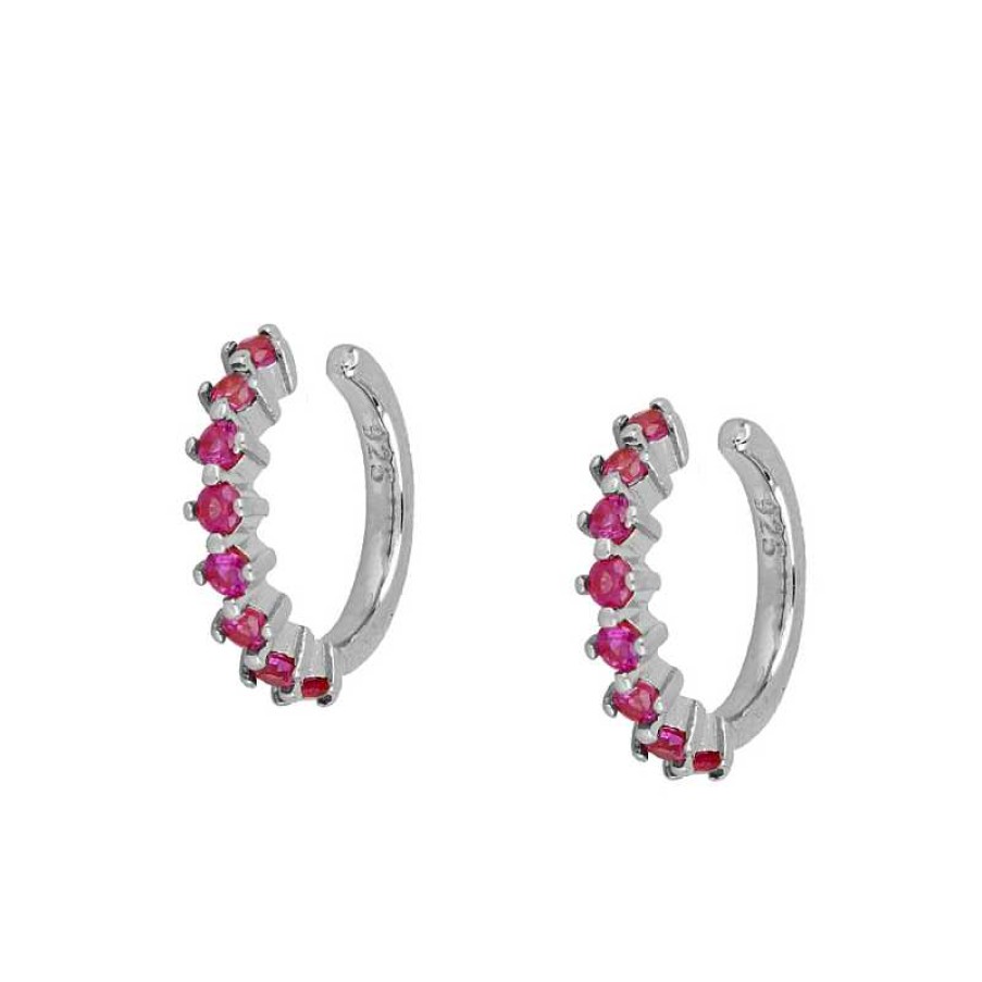 Joyas Plata Joyeria Luis Luna | Ear Cuff Grecia Fucsia Plata