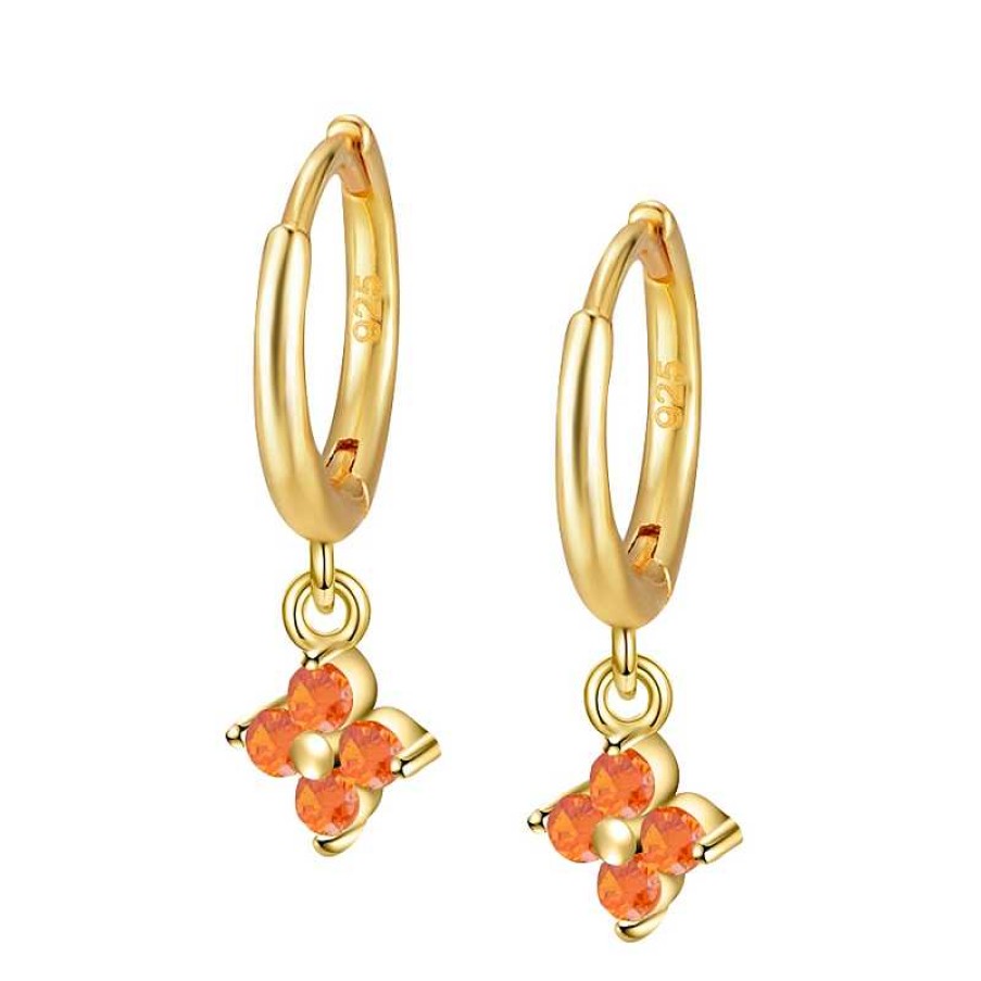 Joyas Plata Joyeria Luis Luna | Aros Glam Naranja Plata Dorada