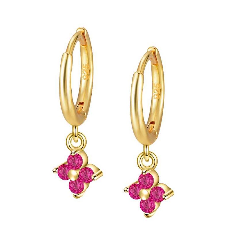 Joyas Plata Joyeria Luis Luna | Aros Glam Fucsia Plata Dorada