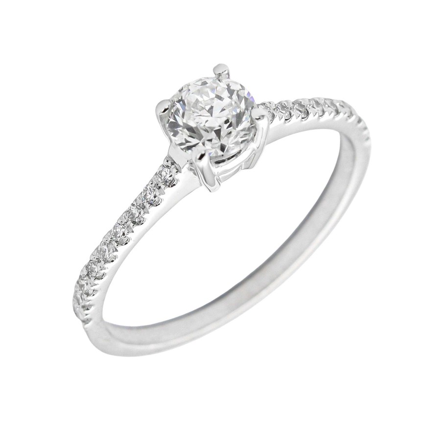 Boda Joyeria Luis Luna | Anillo Valerie Diamantes 0,65Ct Df-Vs Gia Oro Blanco 18K