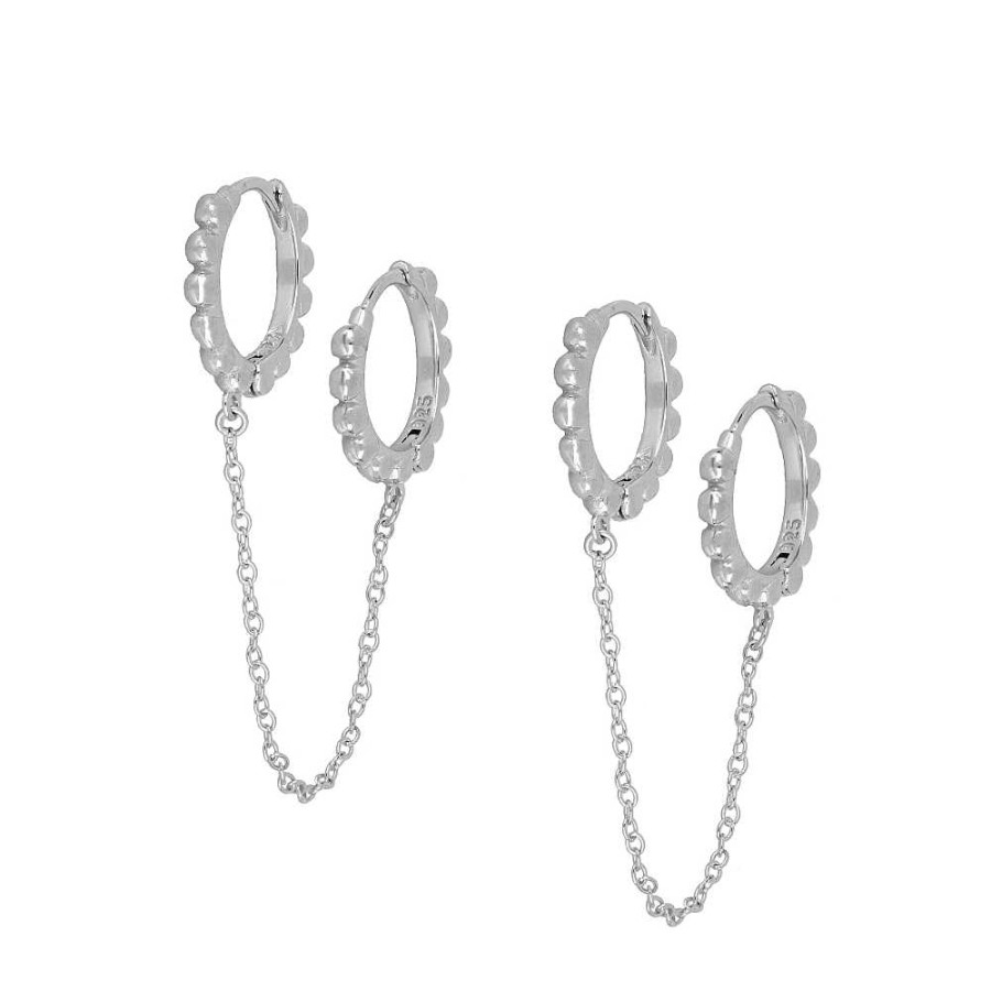 Joyas Plata Joyeria Luis Luna | Aros Doble Pompeya Chain Plata