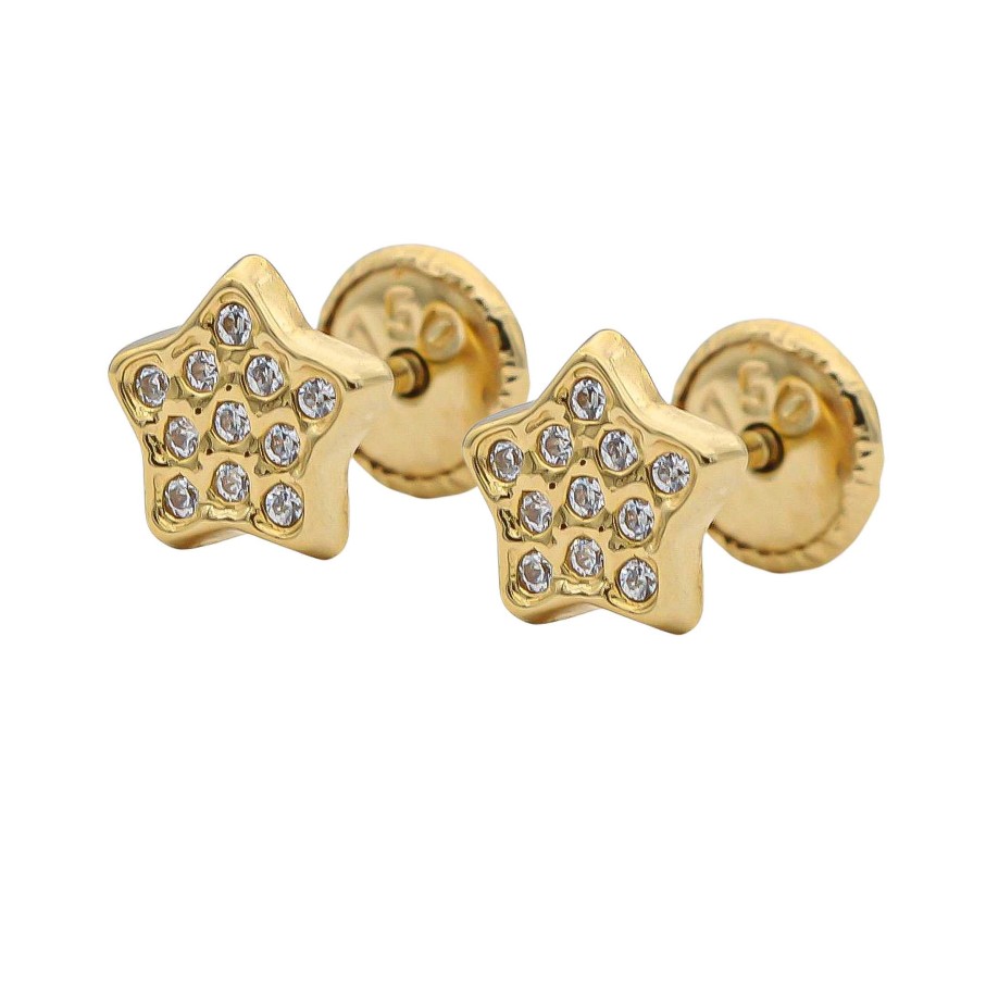 Joyas Oro 18K Joyeria Luis Luna | Pendientes Star Oro 18K