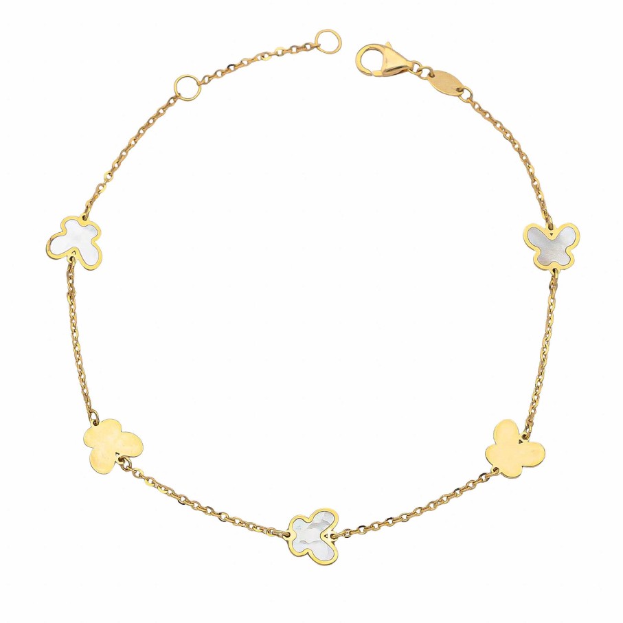 Joyas Oro 18K Joyeria Luis Luna | Pulsera Mariposas N Car Oro 18K