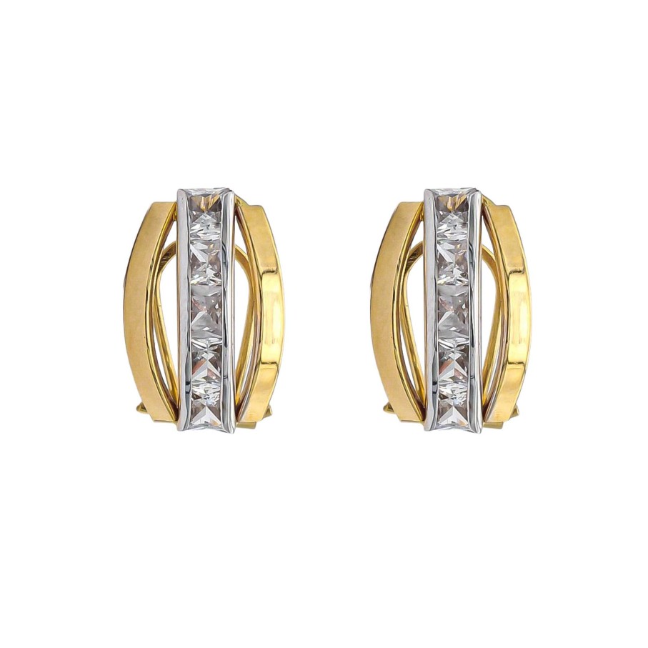 Joyas Oro 18K Joyeria Luis Luna | Pendientes Sayra Oro Bicolor 18K