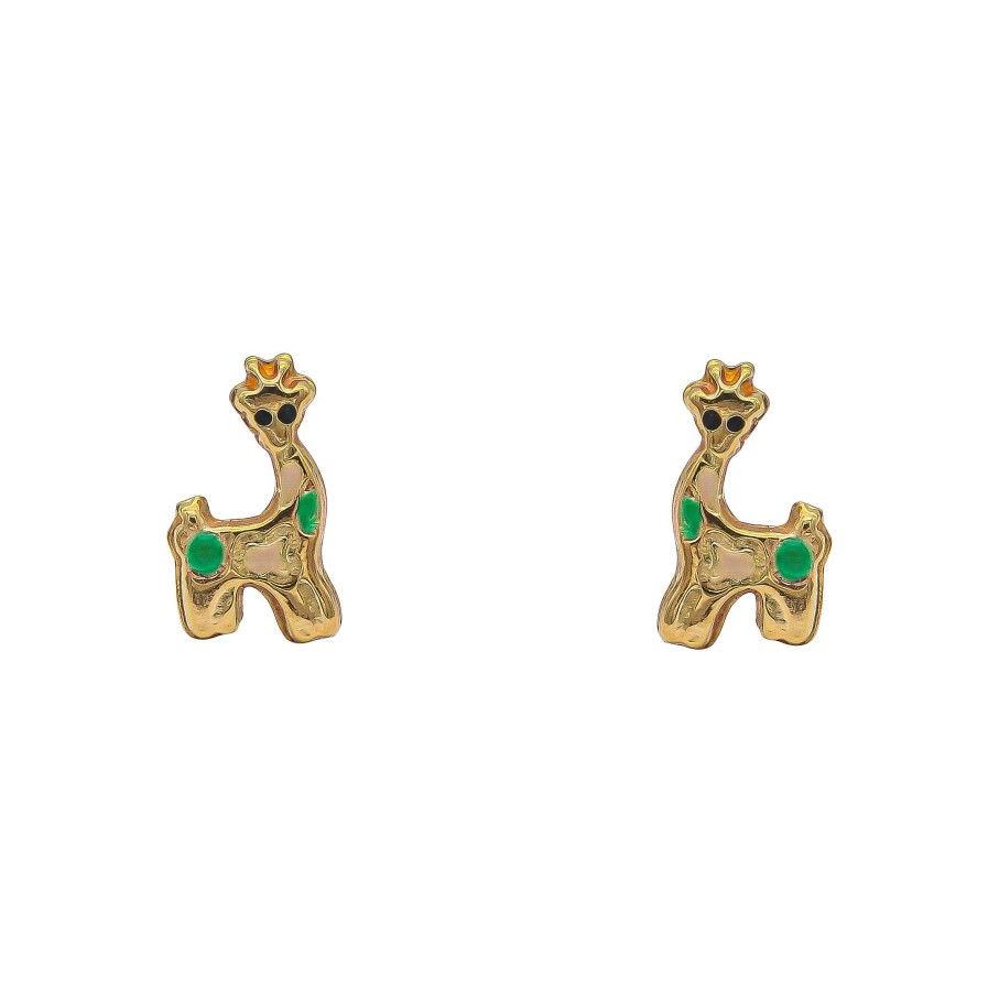 Joyas Oro 18K Joyeria Luis Luna | Pendientes Jirafa Oro 18K