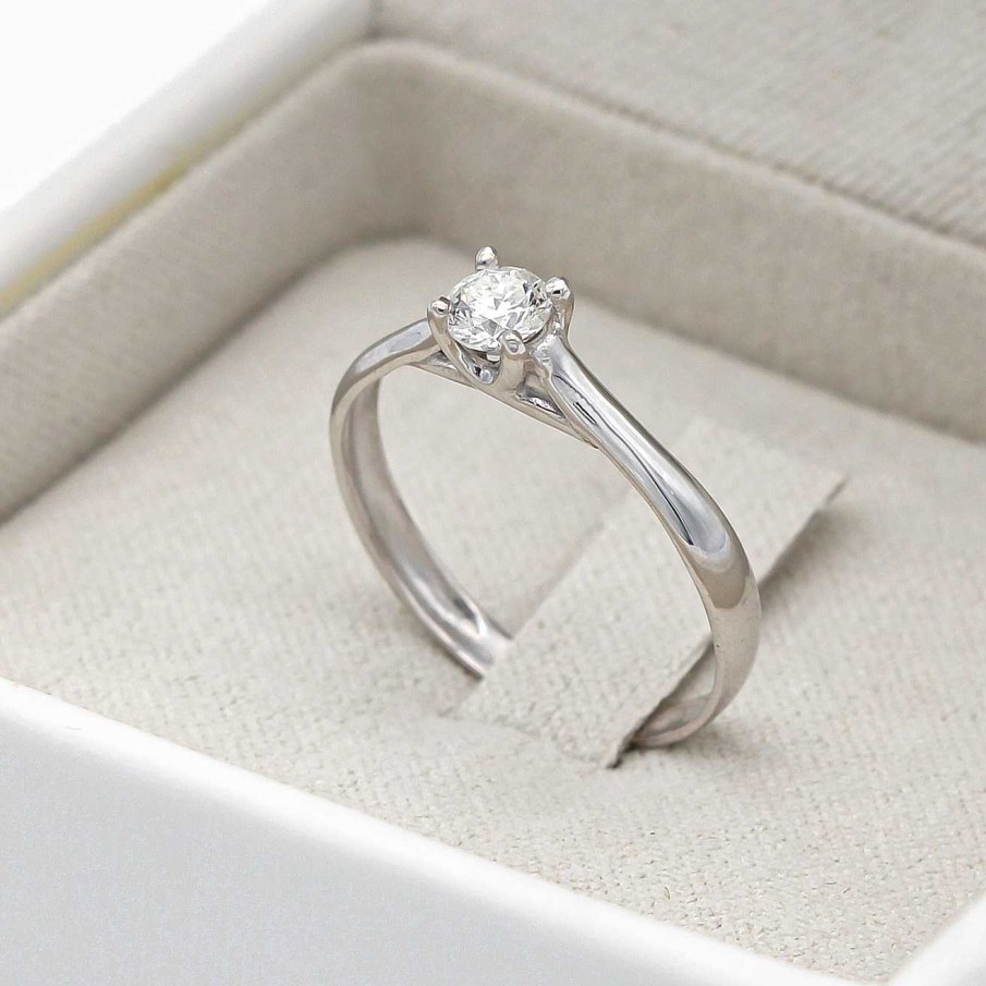 Boda Joyeria Luis Luna | Anillo Natalie Diamante Oro Blanco 18K