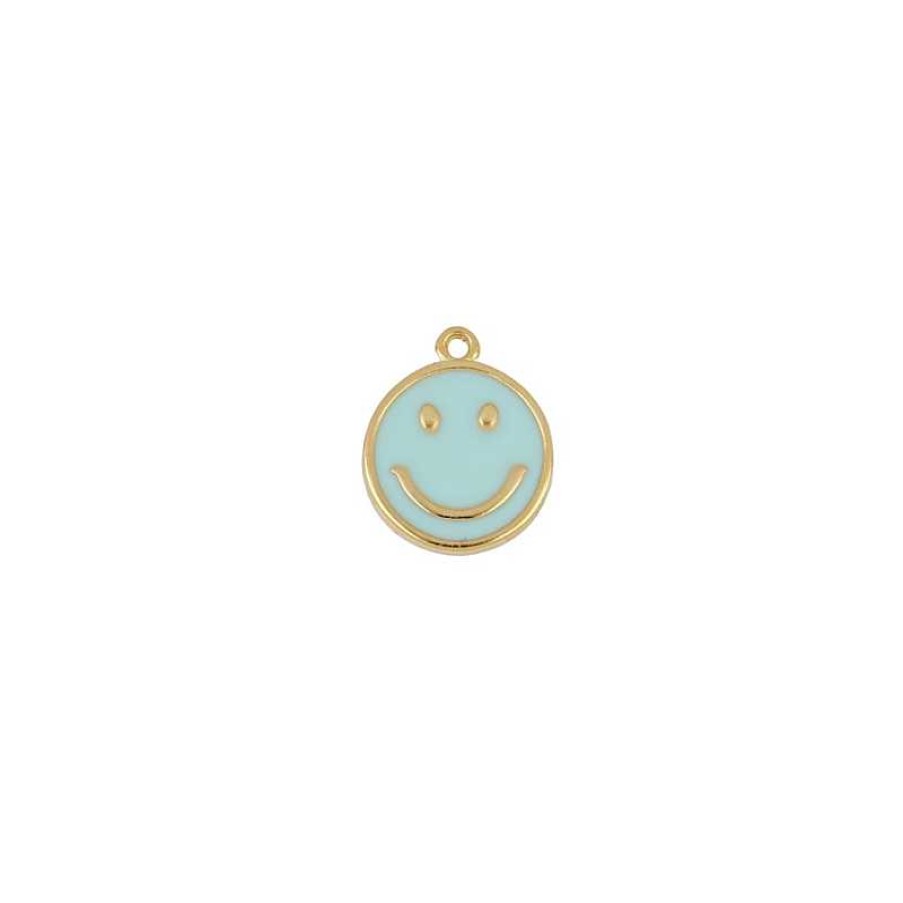 Joyas Plata Joyeria Luis Luna | Charm Smiley Turquesa Plata Dorada