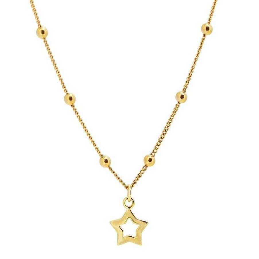 Joyas Plata Joyeria Luis Luna | Collar Little Star Bolas Plata Dorada