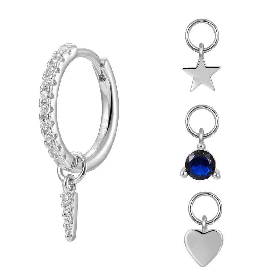 Joyas Plata Joyeria Luis Luna | Aros Multi Charms Blue Plata