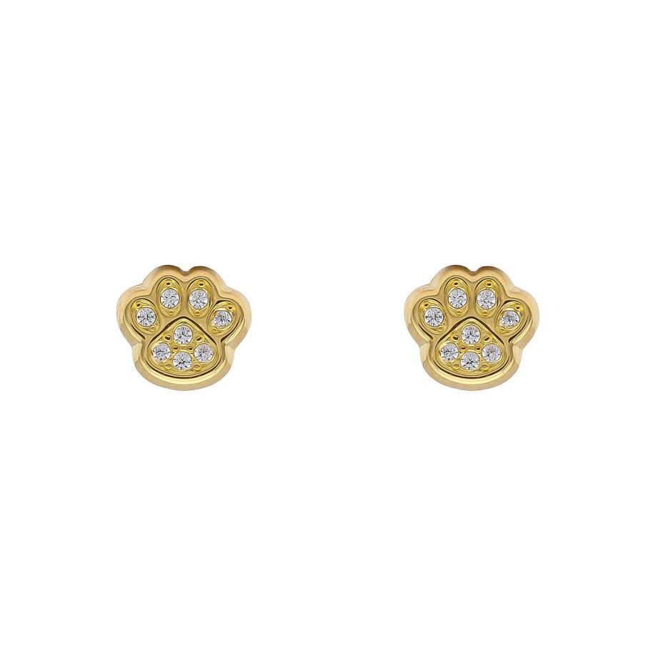 Joyas Oro 18K Joyeria Luis Luna | Pendientes Huella Perro Oro 18K