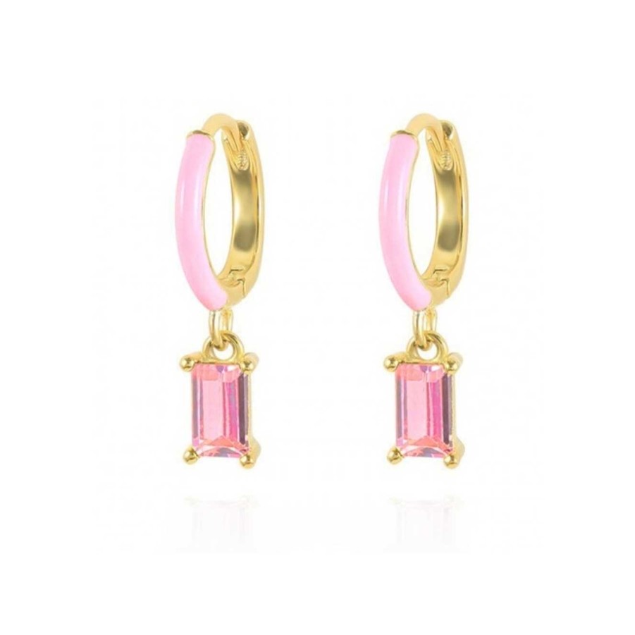 Joyas Plata Joyeria Luis Luna | Aros Clio Pink Plata Dorada