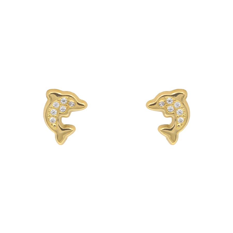 Joyas Oro 18K Joyeria Luis Luna | Pendientes Dolphin Oro 18K