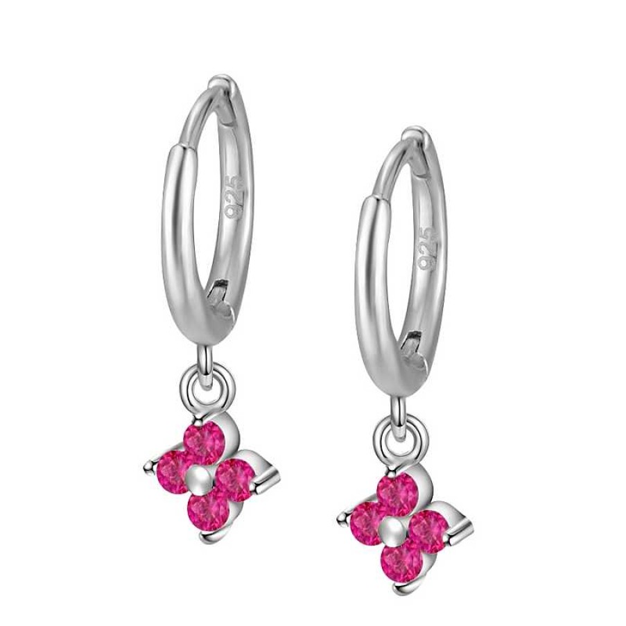 Joyas Plata Joyeria Luis Luna | Aros Glam Fucsia Plata