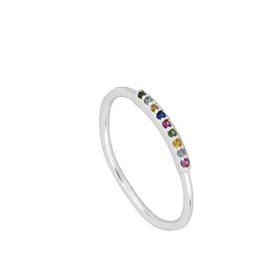 Joyas Plata Joyeria Luis Luna | Anillo Runa Multicolor Plata