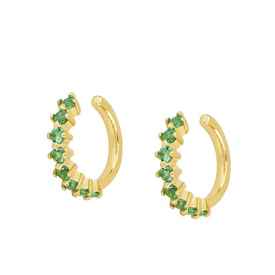 Joyas Plata Joyeria Luis Luna | Ear Cuff Grecia Green Plata Dorada