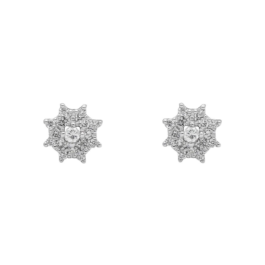 Boda Joyeria Luis Luna | Pendientes Rose Diamantes 0,18Ct Oro Blanco 18K