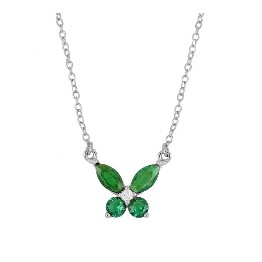 Joyas Plata Joyeria Luis Luna | Collar Mariposa Verde Plata