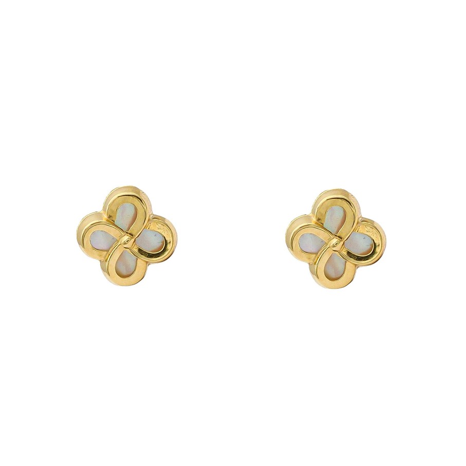 Joyas Oro 18K Joyeria Luis Luna | Pendientes Flor N Car Oro 18K