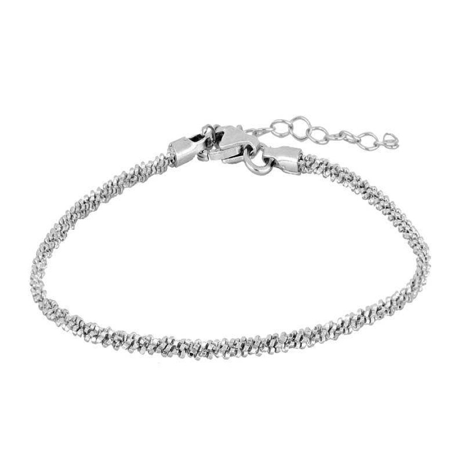 Joyas Plata Joyeria Luis Luna | Pulsera Diamantada Plata