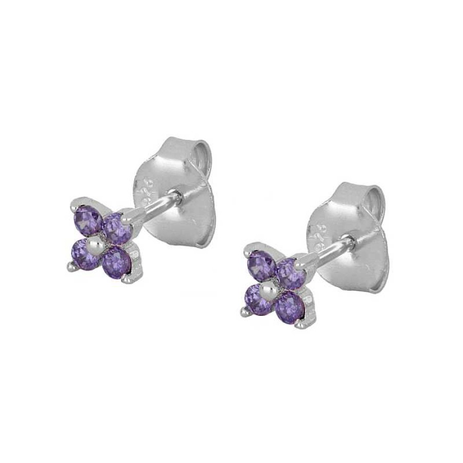 Joyas Plata Joyeria Luis Luna | Pendientes Mini Glam Lila Plata