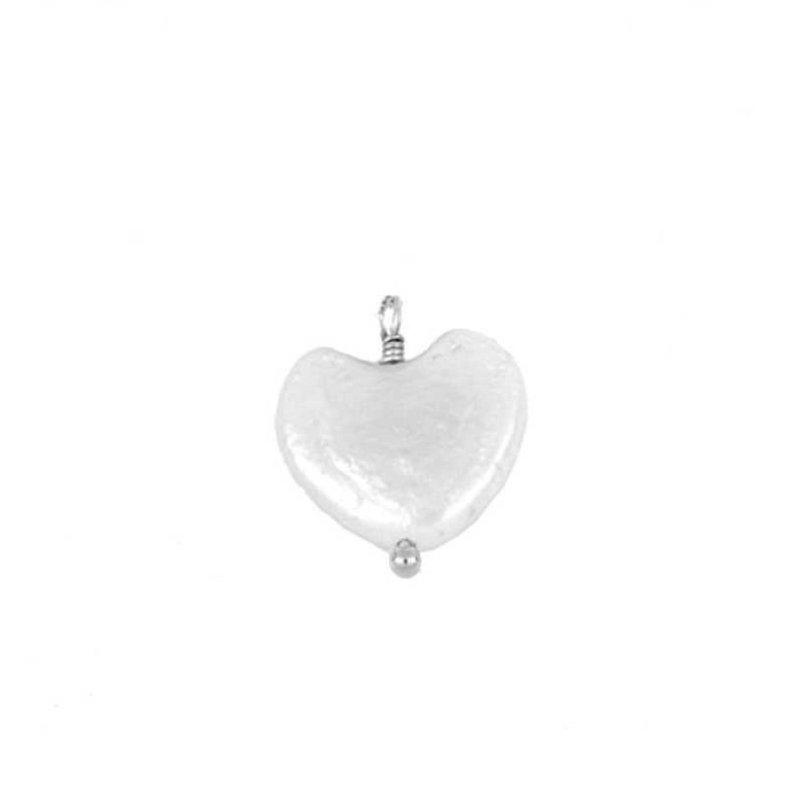 Joyas Plata Joyeria Luis Luna | Charm Heart Pearl Plata