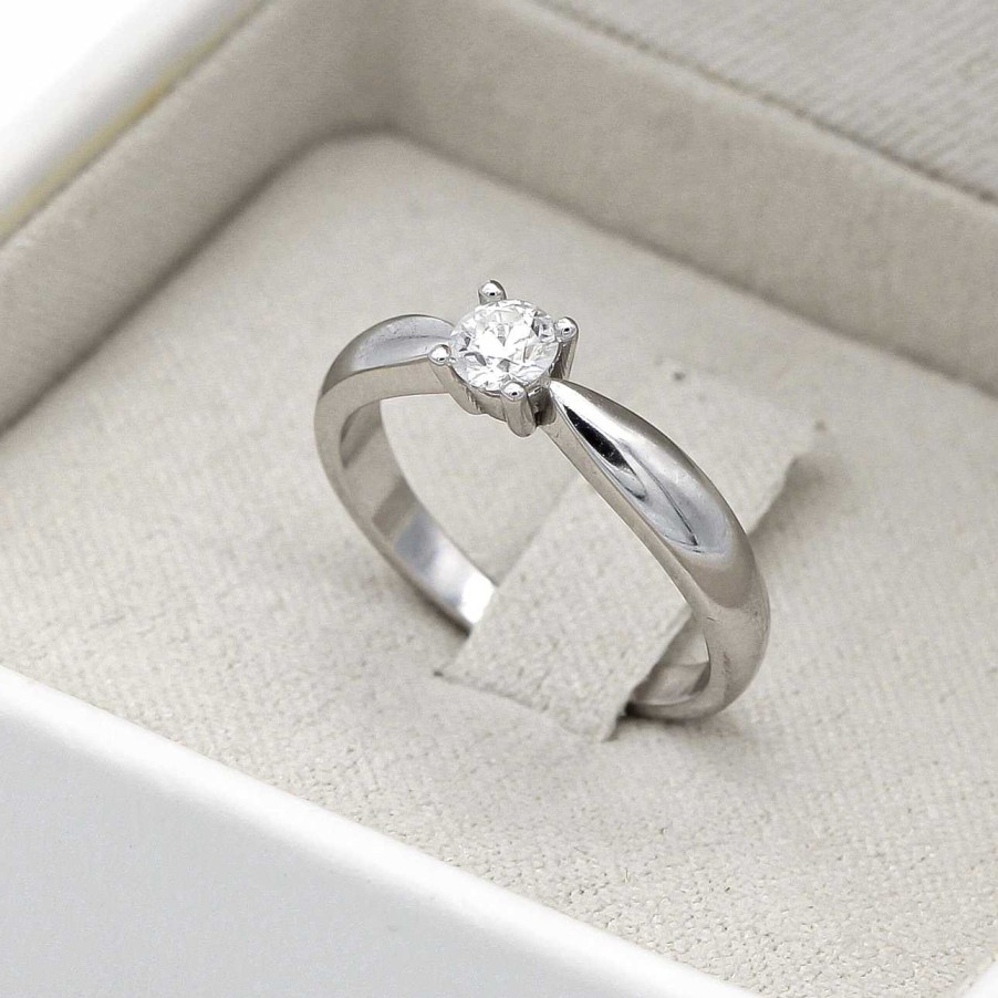 Boda Joyeria Luis Luna | Solitario River Diamante 0,26Ct D-Vs1 Hrd Oro Blanco 18K