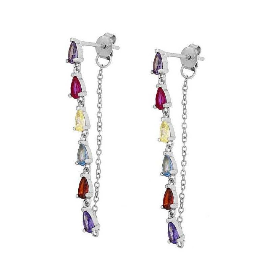 Joyas Plata Joyeria Luis Luna | Pendientes Velvet Multicolor Plata