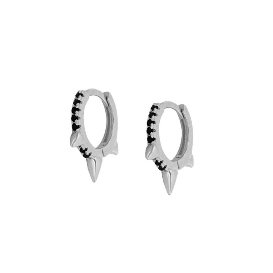 Joyas Plata Joyeria Luis Luna | Aros Spike Black Plata