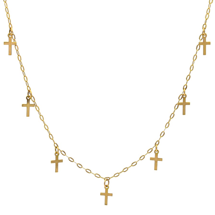 Joyas Oro 18K Joyeria Luis Luna | Gargantilla Crosses Oro 18K