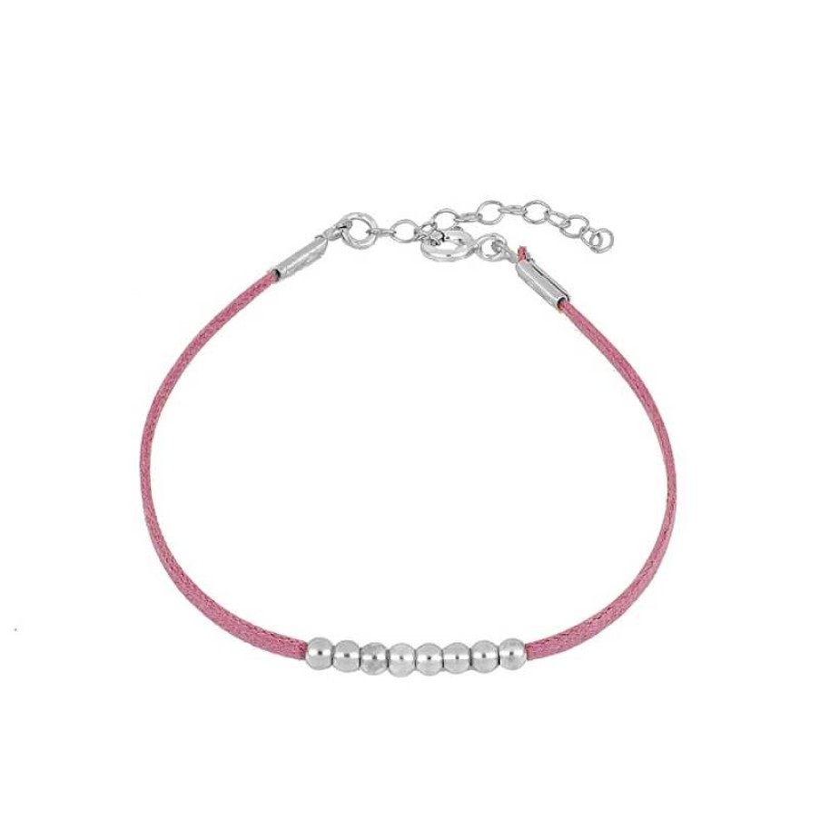 Joyas Plata Joyeria Luis Luna | Pulsera Bolly Rosa Plata