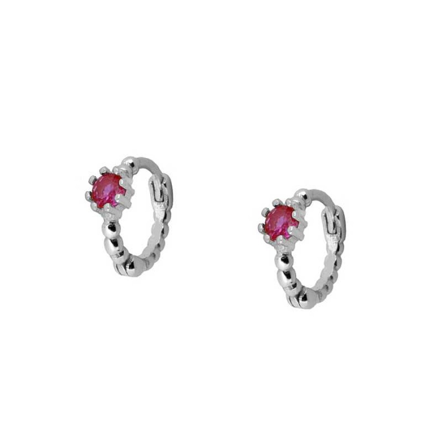 Joyas Plata Joyeria Luis Luna | Aros Vani Fucsia Plata