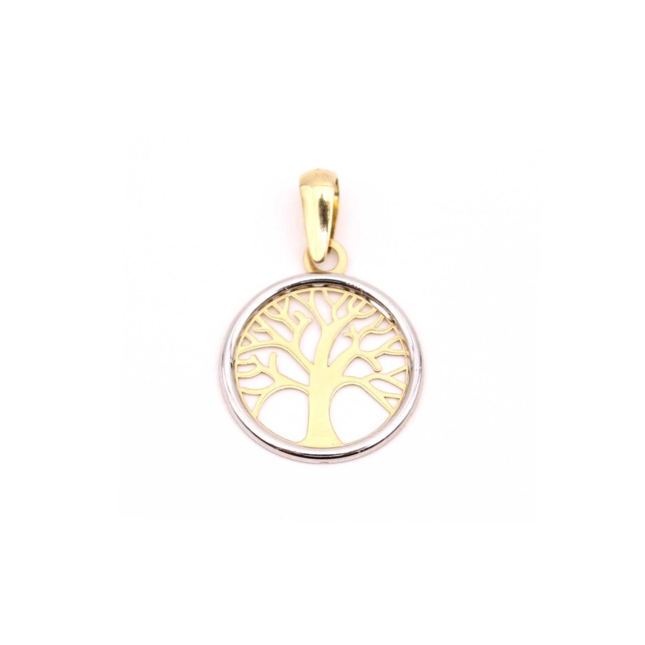 Joyas Oro 18K Joyeria Luis Luna | Colgante Rbol De La Vida Oro Bicolor 18K