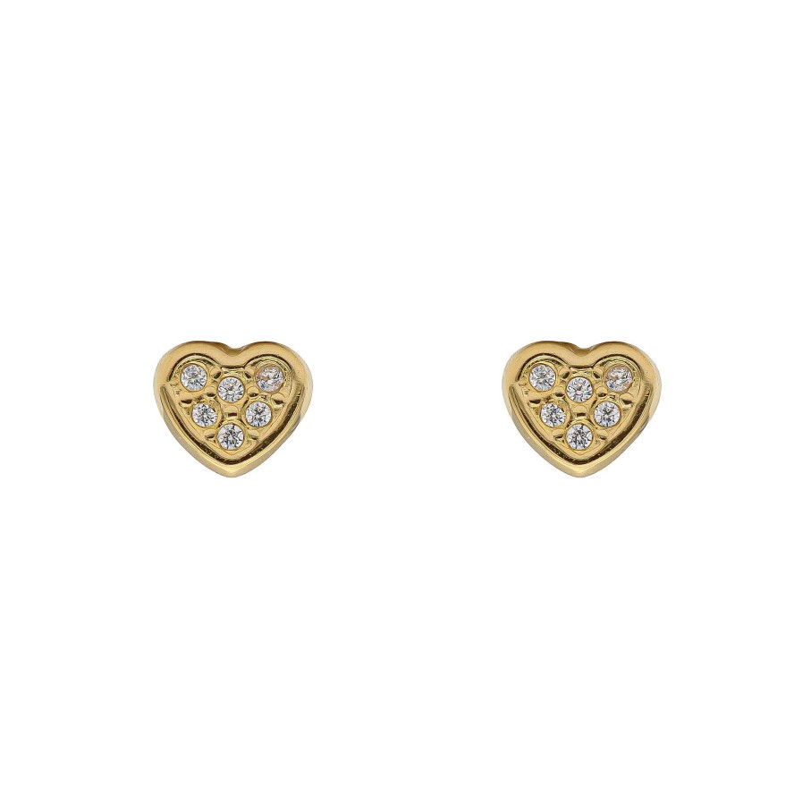 Joyas Oro 18K Joyeria Luis Luna | Pendientes Mini Heart Oro 18K