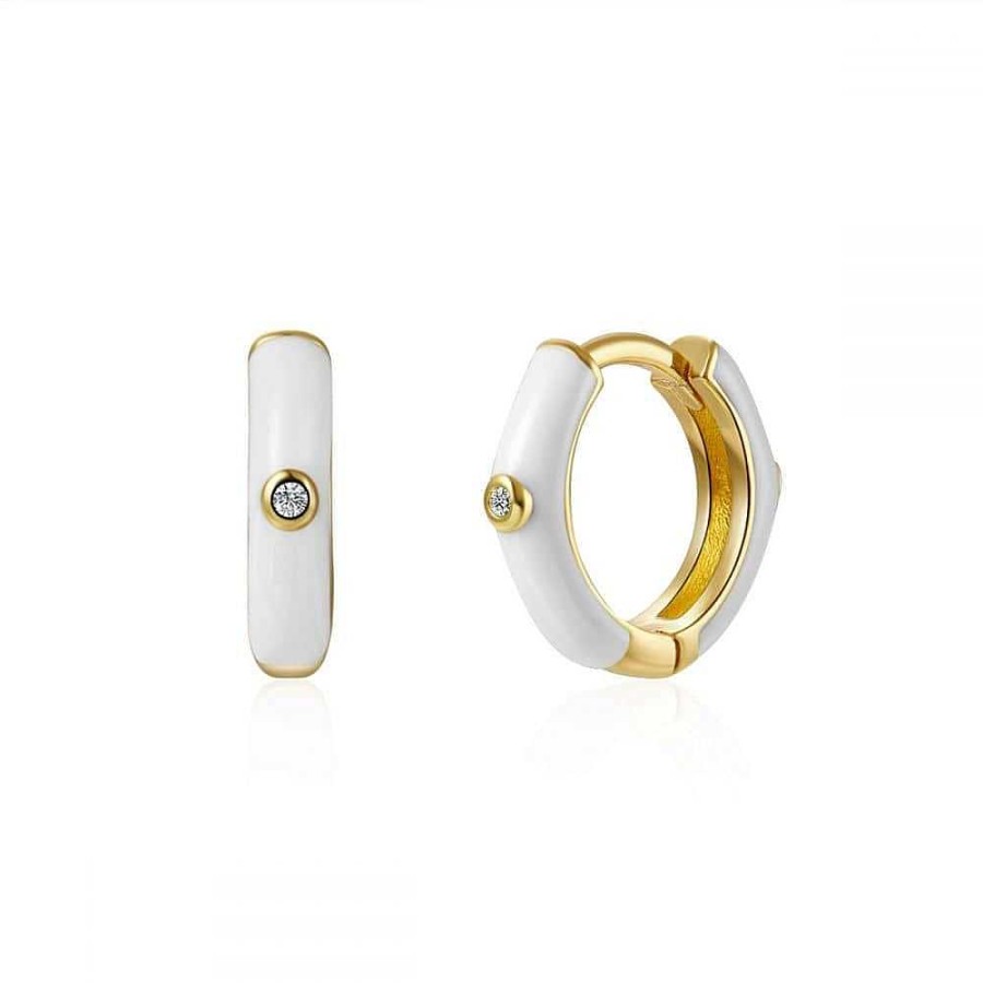 Joyas Plata Joyeria Luis Luna | Aros Muffin White Plata Dorada